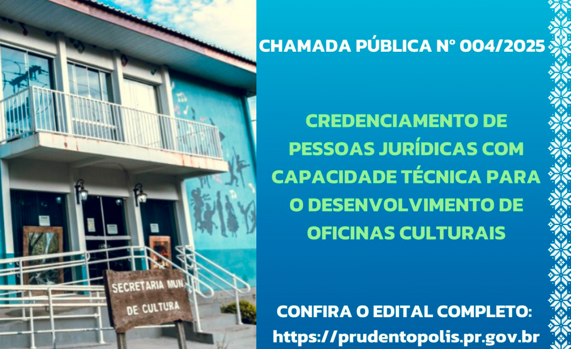 Secretaria de Cultura abre edital de credenciamento de instrutores para oficinas culturais