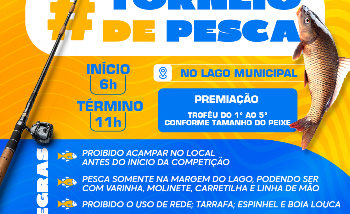  01 de Maio- #TorneioDePesca no Lago Municipal!