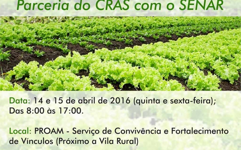 Curso de horta orgânica - Vila Rural Pinheirinho