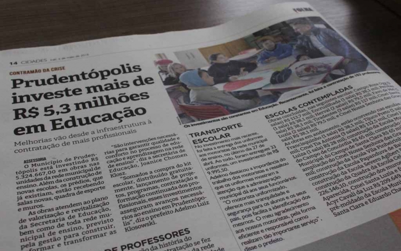 Na contramão da crise, Prudentópolis foi destaque no Jornal Folha de Irati