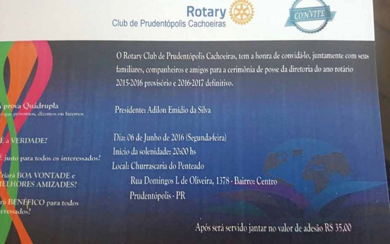 Rotary Club de Prudentópolis Cachoeiras visita prefeito
