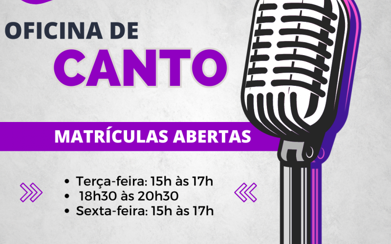 Inscrições abertas: Oficina de Canto