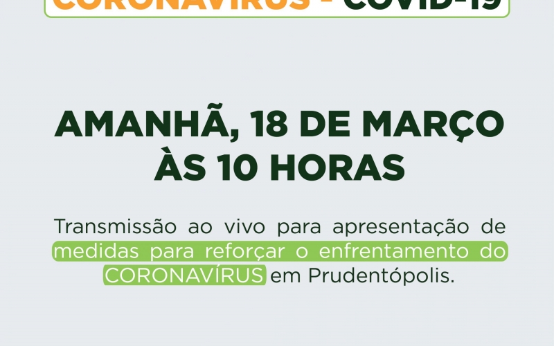 Prudentópolis adotará medidas de prevenção contra o Coronavírus - COVID 19